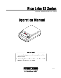 Thumbnail of document Manual - TS Series, Toploader Washdown Balance